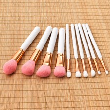 Goat Hair Makeup Brush Set Wooden Handle Durable White Brushes for Women Makeup