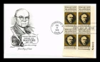 US COVER EDGAR LEE MASTERS AMERICAN POET FDC PLATE BLOCK ARTMASTER