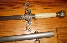 Antique OKF Order Of The Knights Of Friendship Fraternal  Sword w/ Bone Handle