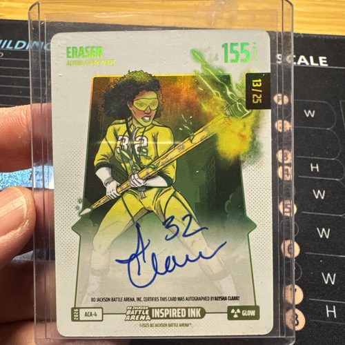 2025 Bo Jackson Battle Arena Eraser Alysha Clark Auto Glow Battlefoil /25 155