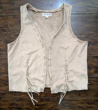 Idyllwind Fueled By Miranda Lambert Vest Size L Tan Faux Suede Fringed Western