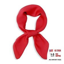 Head Scarf for Women Hair 27'' Square Satin Silk Feeling Bnadana C42 . Red