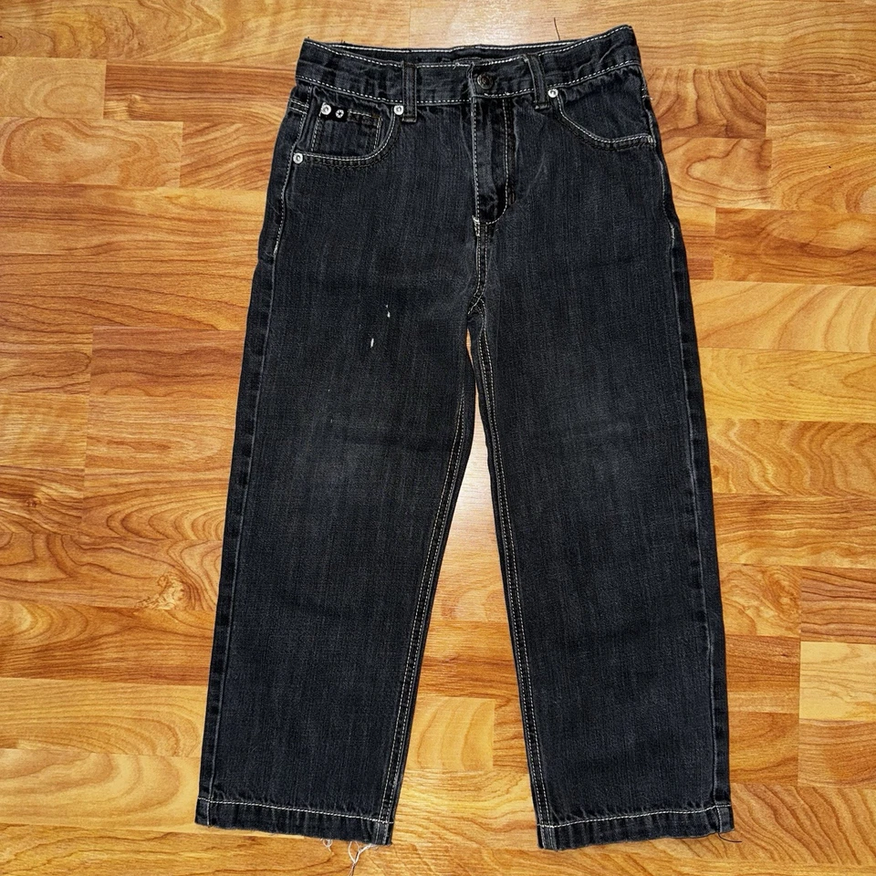 Southpole 4180 черный джинсовой ткани джинсы с вышитыми карманами RN82628 мальчиков размер 7 редкая - Изображение 3 из 4