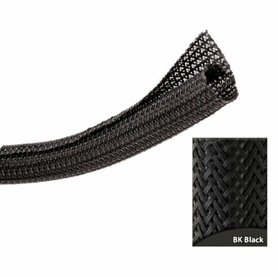 3/4'' Black Ultra Split Wrap Wire Loom - 100 Feet 