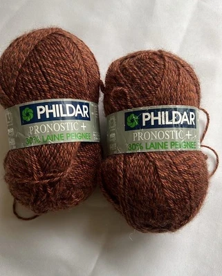 VINTAGE PHILDAR PRONOSTIC +2 pelotes chataigne - Photo 1/2