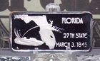 *HAMILTON MINT* 1oz .999 Silver Bullion *FLORIDA* 27th State Art Bar ECC&C, Inc.