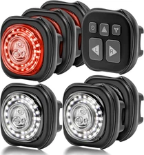 Luvan Smart Bike Light with Remote Controller - Sync Front & Rear LED Light Set,