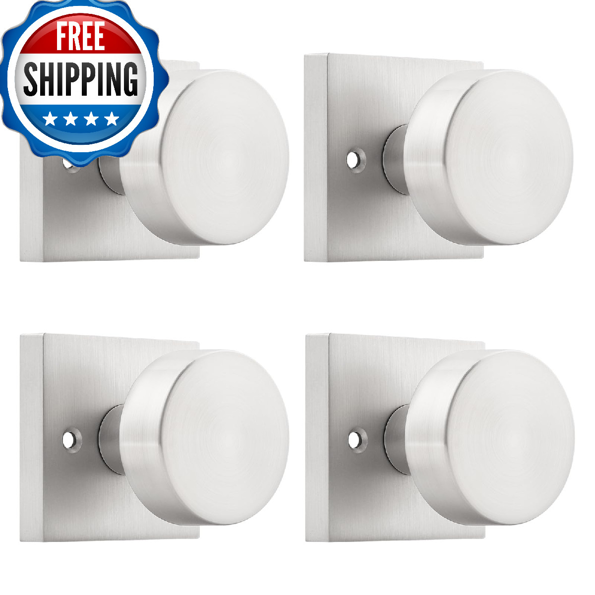Dummy Door Knobs 2 Pack, Square Door Knobs Interior For