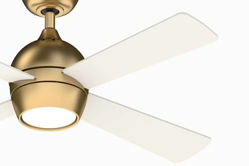 44" Fanimation Kwad Brushed Satin Brass LED Ceiling Fan with Remote - Picture 3 of 10