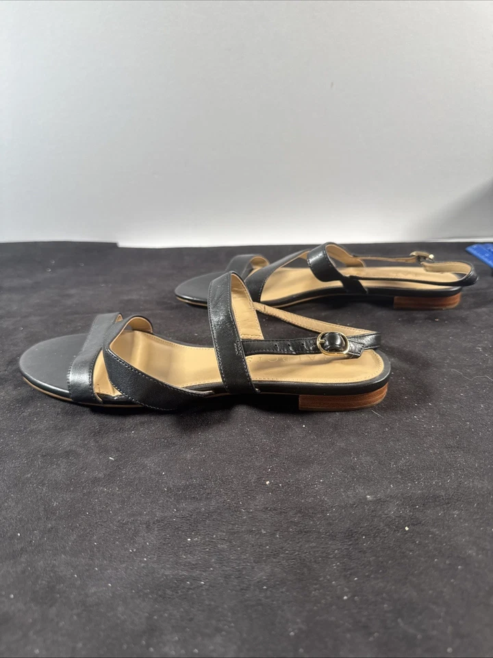 Talbots Black Women’s Strappy Sandals 3/4” Heel Slingback Leather Size 6M NEW - Image 4 of 4