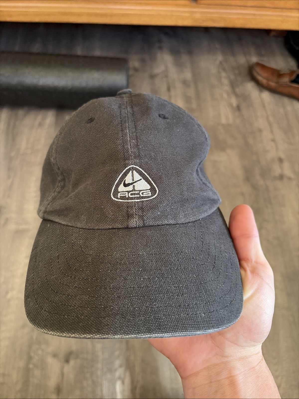 Y2K Dark Grey All Conditions Gear Nike ACG Embroidered Canvas Cap Hat Adjustable