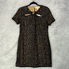 MICHAEL KORS Black Lace Sheath Dress Sz L Petite Holiday New Years NYE NWT New