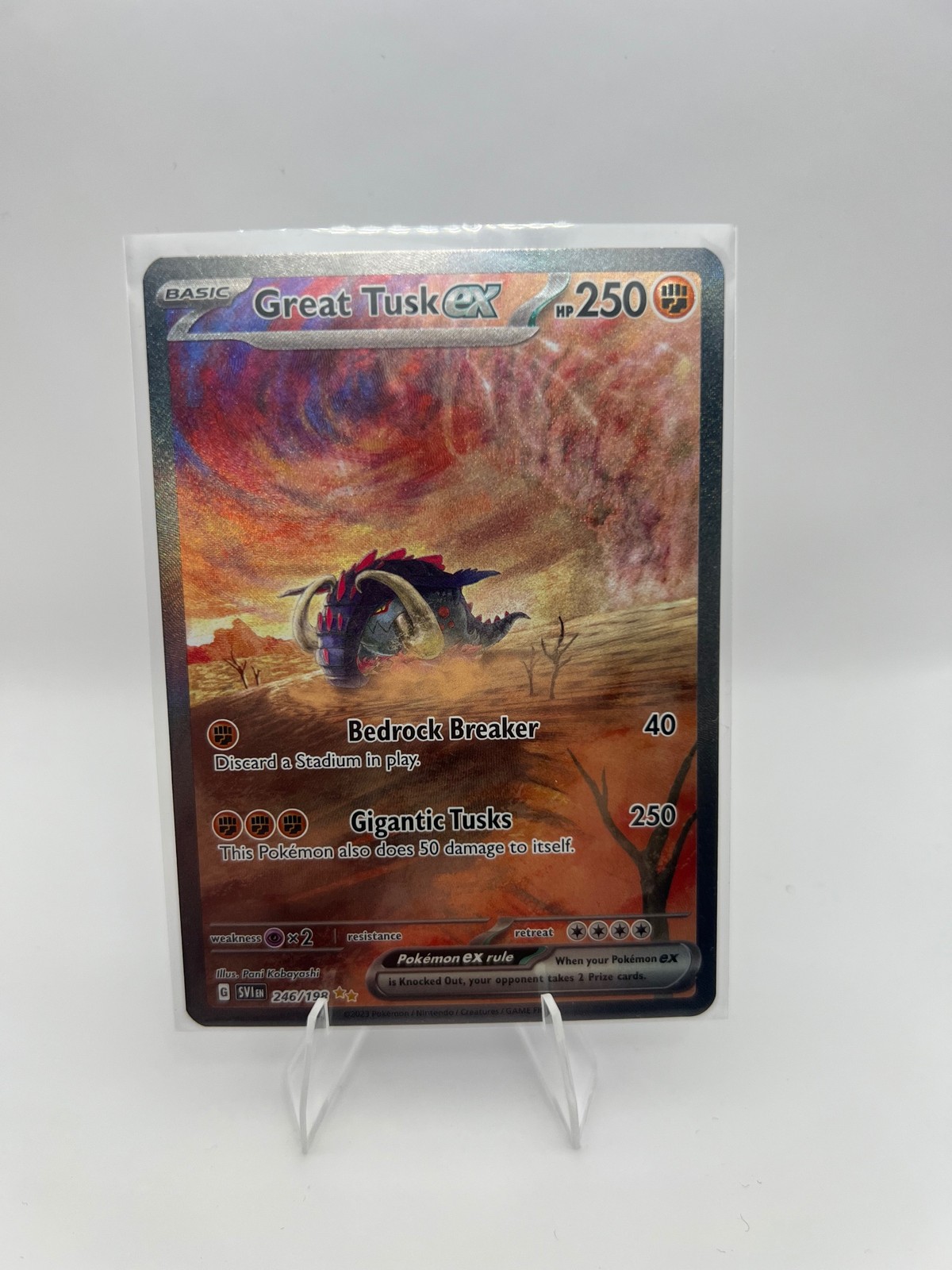 GREAT TUSK EX 246/198 SPECIAL ILLUSTRATION RARE SCARLET & VIOLET POKEMON NM