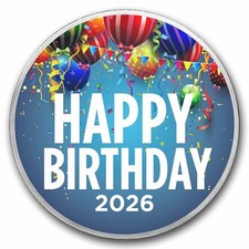 2026 1 oz Silver Colorized Round - APMEX (Birthday Balloons) 104.51 per troy oz