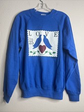 Vintage USPS Adult L United States Postal Services Sweatshirt 1988 80s Blue EUC