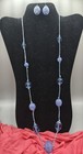 Light Lavender Pastel Purple String Large Bead Necklace Earring Set Jewelry — photo 1