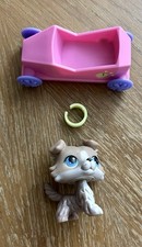 Littlest Pet Shop LPS Authentic  67 Brown White Collie Dog Blue Eyes