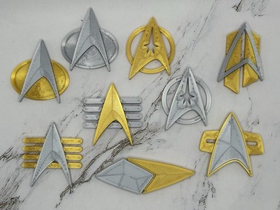 Star Trek Starfleet Insignia Badge Lot x9   TOS TNG DS9 VOY Films Cosplay