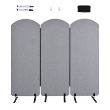 72" X 66" Partition Room Dividers, 3 Panel Sound Proof Dividers For Office