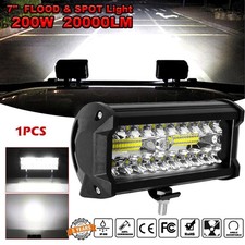 1x 7inch 200W LED Work Light Bar Flood Spot Combo Offroad Driving Truck Fog Lamp
