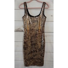 Bardot Womens Rose Gold Bronze Sequin Bodycon Cocktail Party Dress Size 6