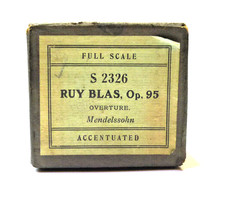 Vintage 88 Noten Full Scale Pianorolle "Ruy Blas", von Felix Mendelssohn, um 1920