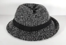 Strawbridge Clothier Hat Made In Italy Black And Gray One Size
