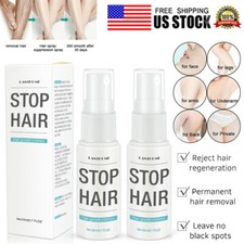 2x 100 Natural Permanent Hair Removal Spray Stop Hair Growth Inhibitor Remove