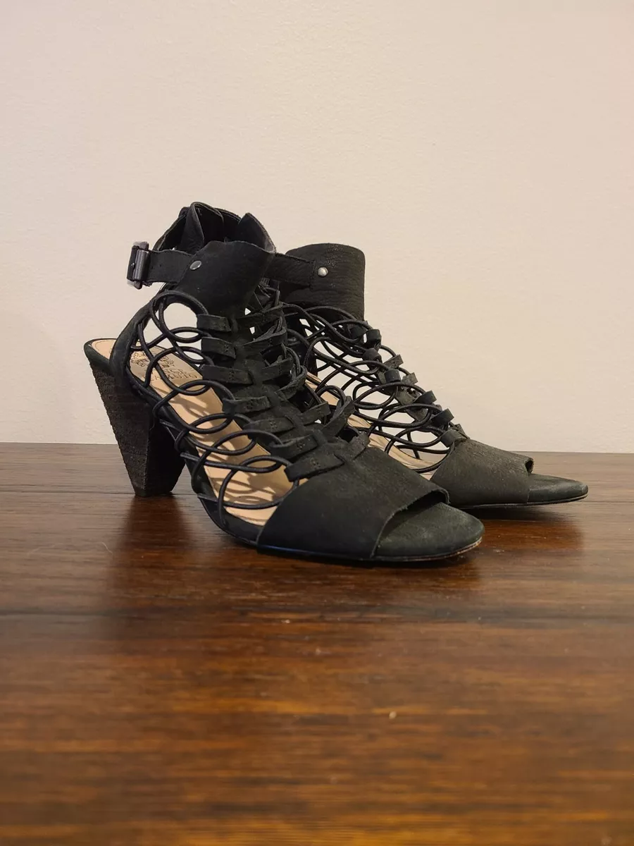 Vince camuto black strappy heels sale