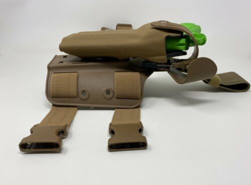 Safariland® 6004USN SLS RH Leg Rig Holster 1911 5" w Rail, Cordura® Coyote Brown - Picture 6 of 12