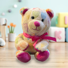 Multicolored Heart Teddy Bear