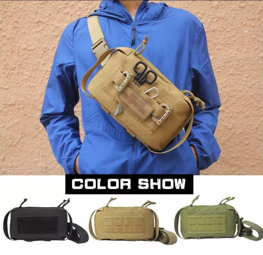 Tactical Molle EDC Tool Pouch Sling Chest Bag Messenger Bag