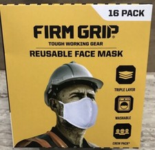 Firm Grip Tough Working Gear Reusable Face Masks Triple Layer 16 Total