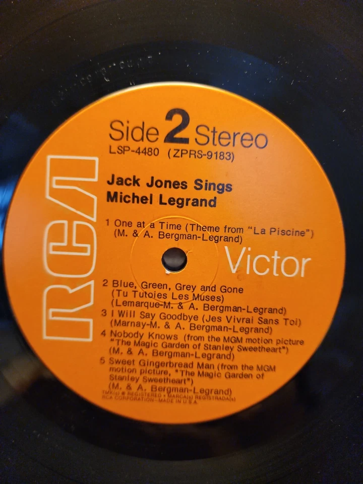 Jack Jones SINGS Michael Legrand RCA Victor LSP-4480 SHRINK EX/EX Vinyl Lp Foto 3 de 4