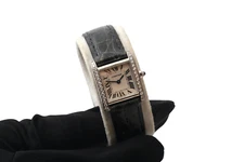 Cartier Tank Francaise 2403 18ct White Gold Diamond Set Quartz 20mm Womens Watch