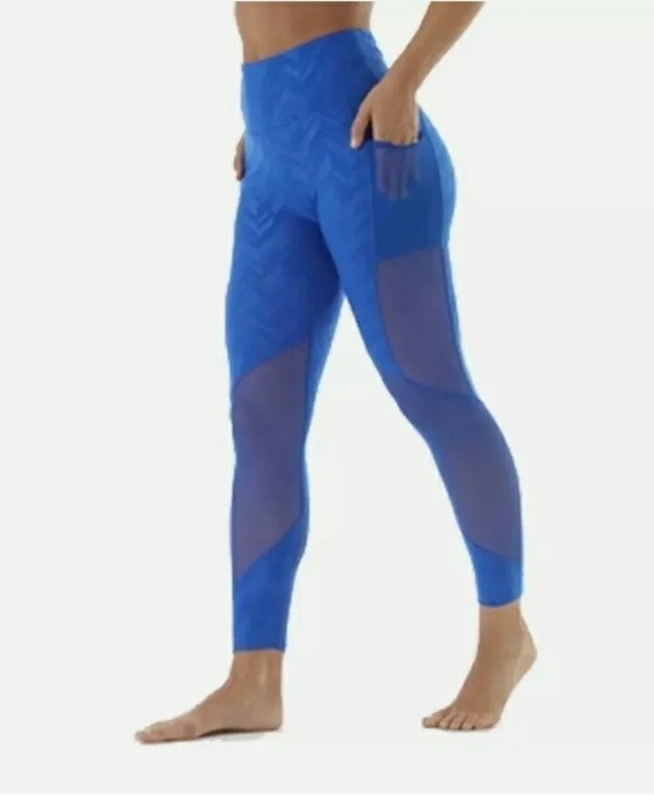 Guely Ray High Waist Tummy Control Yoga Pants Mesh Pocket Leggings