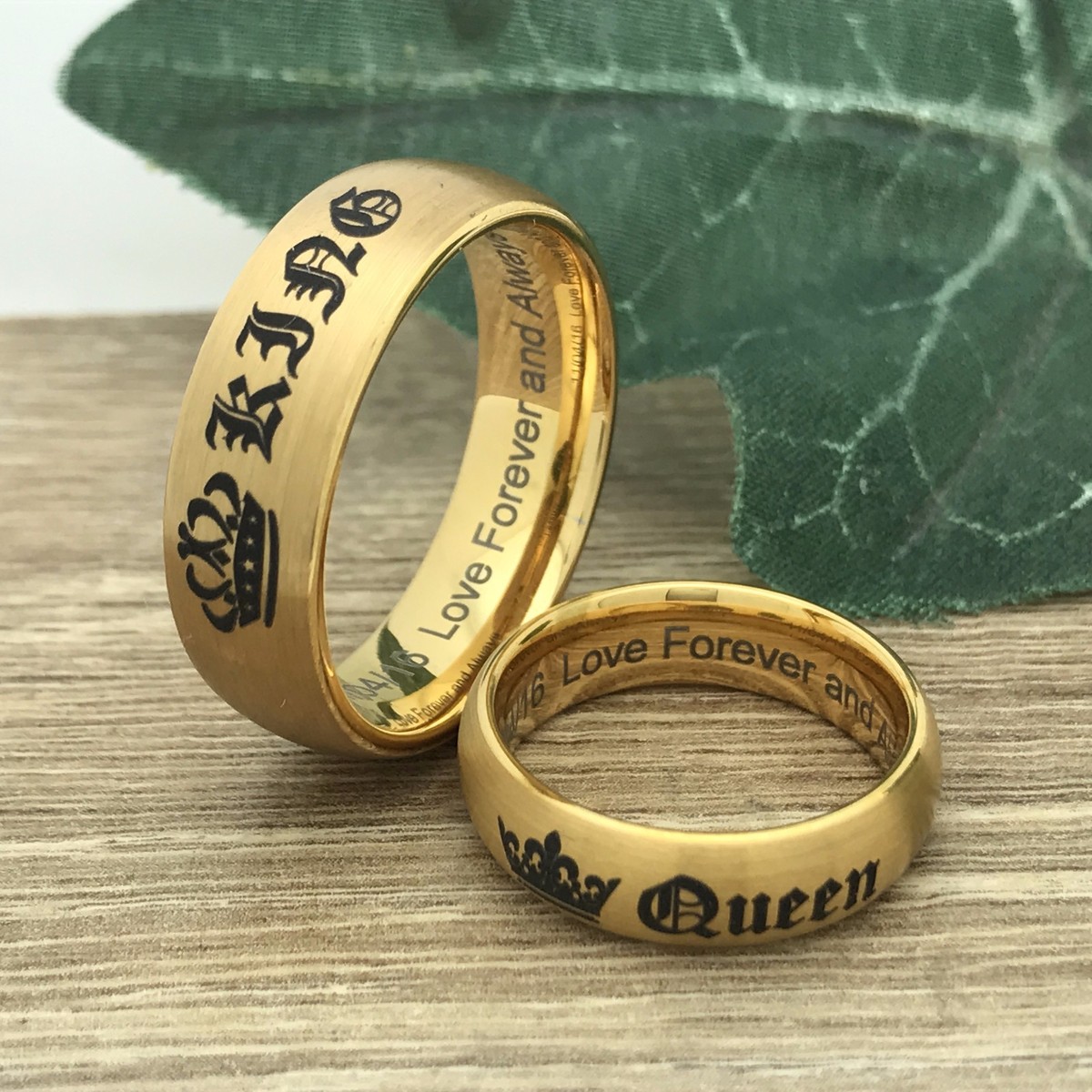 King and Queen Rings, His & Hers Tungsten Rings, Anniversary Rings