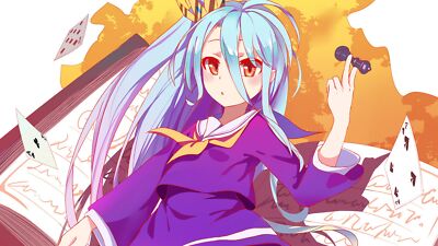 Anime no game life shiro playing cards numbers red eyes Play Gaming Mat Desk
