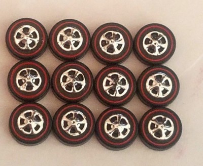 HOT WHEELS REDLINE REPRO WHEELS MEDIUM BLACK CAP Set of 12 -New Mold!