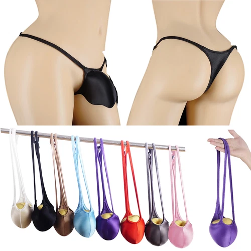 Men Sexy Oil Glossy Tanga Underwear Low Waist G-String Thongs Briefs Lingerie - Picture 10 of 41