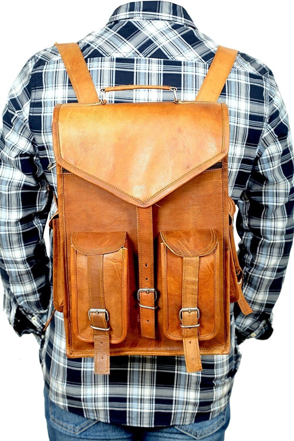 Men's Large New Backpack Genuine Travel Laptop Rucksack Bag