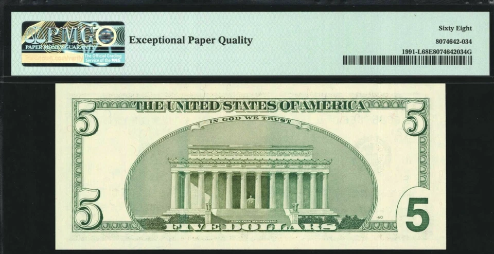 $5 FRN 2003A RADAR 66855866 Federal Reserve Note PMG 68 EPQ - Image 2 of 2