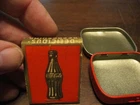 vintage coca cola tin and drink coca cola match stick pack DELICIOUS REFRESHING