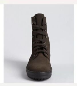 Tods Womens Lace Up Ankle Boots Brown 