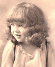 Vintage Studio Portrait Adorable Little Girl with Curls Photo 8.5" x 6.5"...