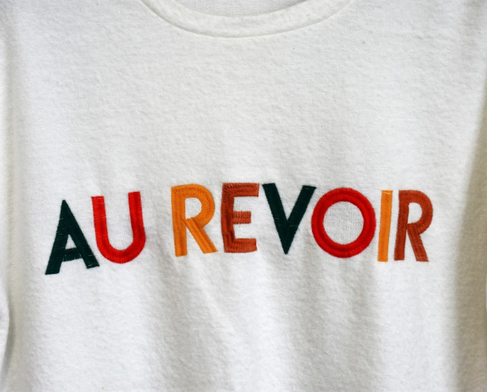 OFF WHITE Felpa donna Emberley manica lunga girocollo PICCOLA panna USATA