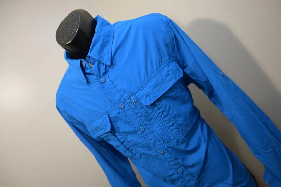 Camisa de campamento diseño alpino serie Tech transpirable azul ventilada para hombre talla pequeña Foto 3 de 4