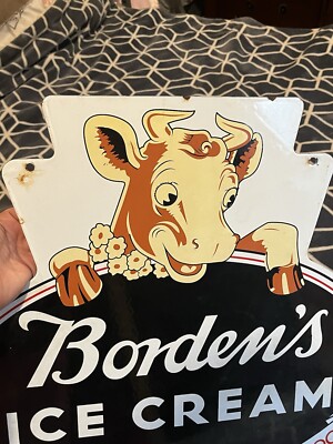 Vintage Borden's Ice Cream Sign | eBay
