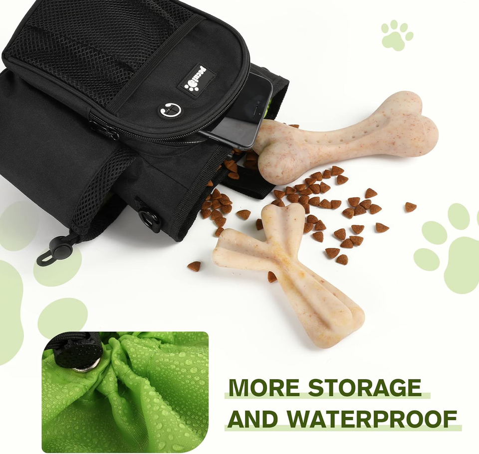Pecute XL Dog Walking Bag with Water Bottle Holder, Waterproof Dog