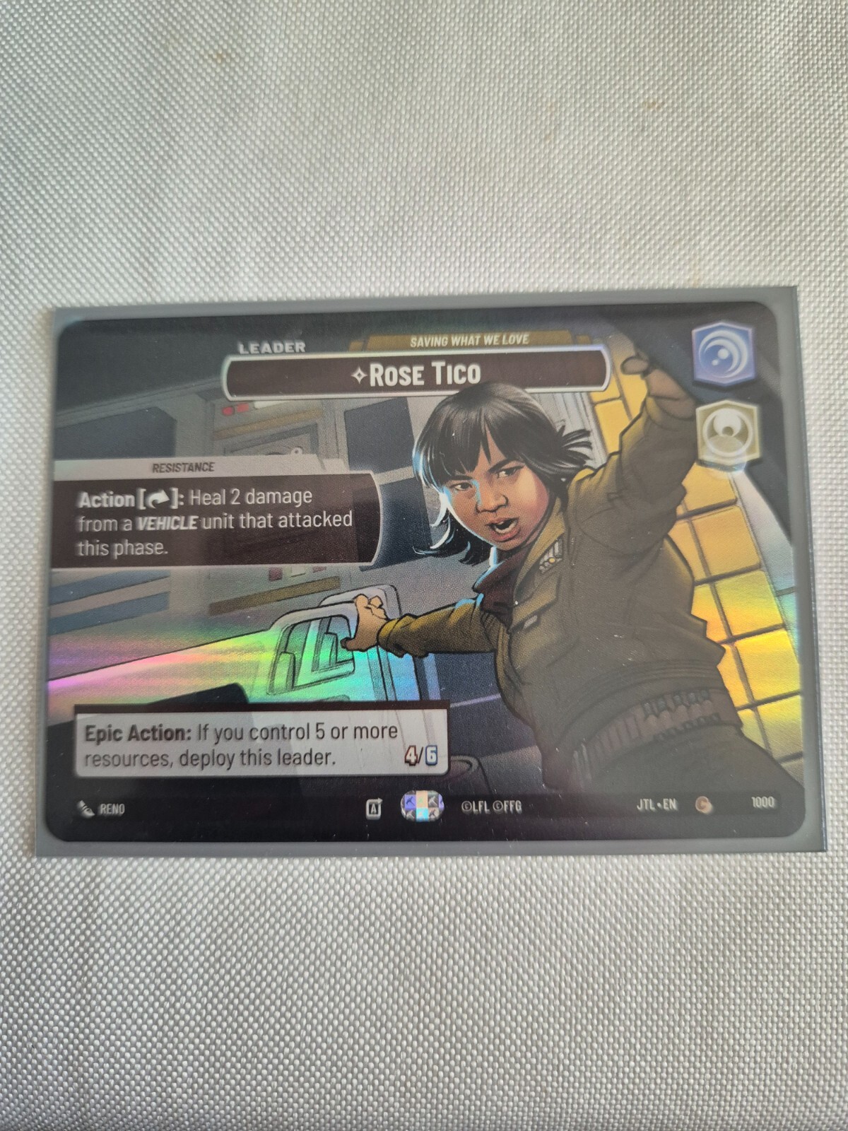 STAR WARS UNLIMITED JUMP TO LIGHTSPEED #1000 ROSE TICO SHOWCASE FOIL